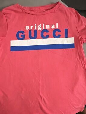 GUCCI Kids' Pink Logo Tee Size 6T girls